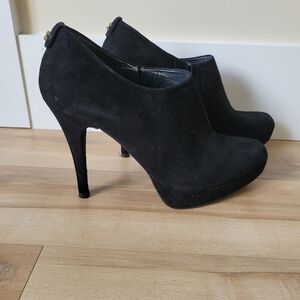 STUART Weitzman Suede Platform Stiletto Booties
